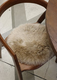 Long Wool Sheepskin Round Cushion Pad - Butterscotch