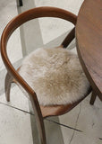 Long Wool Sheepskin Round Cushion Pad - Nappa