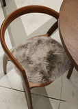 Long Wool Sheepskin Round Cushion Pad - Vole