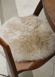 Long Wool Sheepskin Round Cushion Pad - Nappa
