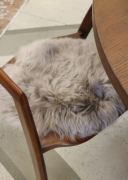 Long Wool Sheepskin Round Cushion Pad - Vole