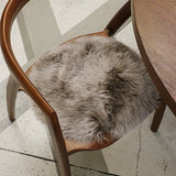 Long Wool Sheepskin Round Cushion Pad - Vole
