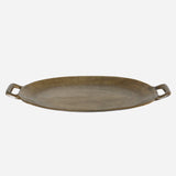 Oval Tray 2 Tone Antique Brass Finish