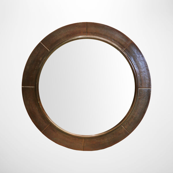 Brooklyn Round Segmented Mirror in Brass Finish
