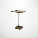 Marrakesh Square Occasional Pedestal Table in Brass Antique Finish