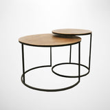 New York Nested Round Side Tables in Antique Brass