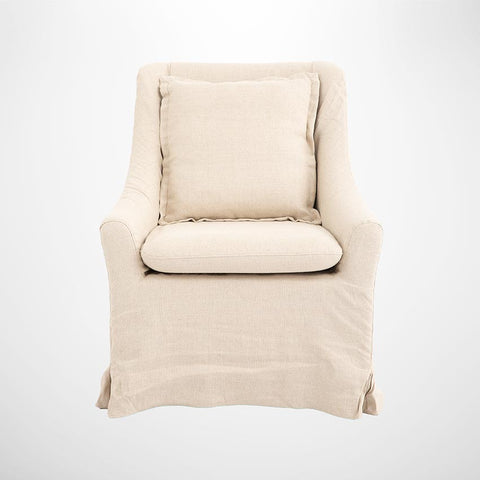Chelsea Armchair in Linen with Cushion