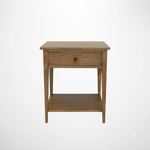 Riviera Bedside Table in Solid Oak with One Drawer
