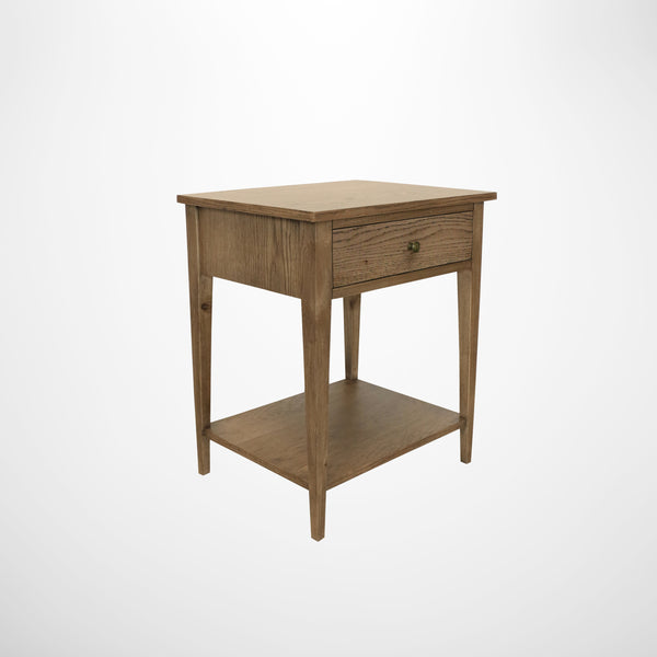 Riviera Bedside Table in Solid Oak with One Drawer