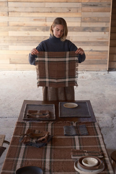 Libeco Rowan Napkin in Check 43 x 43