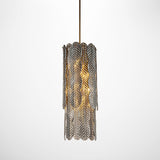 Luca Glass Hanging Light in Antique Brass Finish