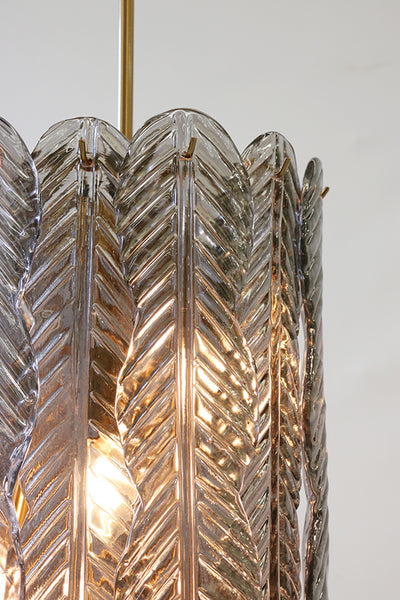 Luca Glass Hanging Light in Antique Brass Finish