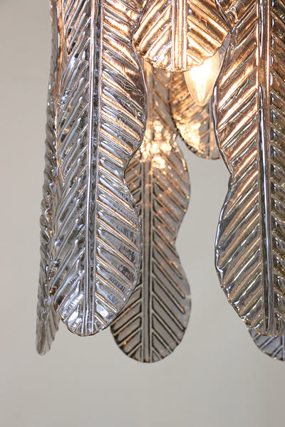 Luca Glass Hanging Light in Antique Brass Finish