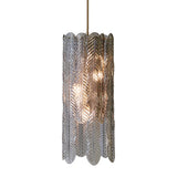 Luca Glass Hanging Light in Antique Brass Finish
