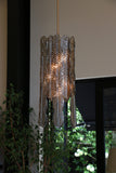 Luca Glass Hanging Light in Antique Brass Finish
