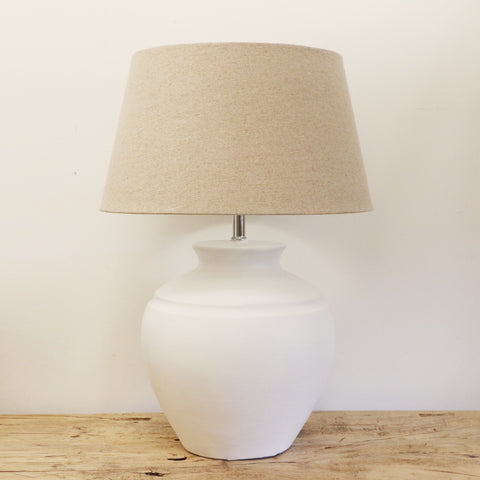 White Coastal Stone Lamp Base