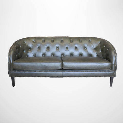 Otago Green Leather Sofa