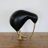 Wooden Black Kiwi with Brass Legs and Beak
