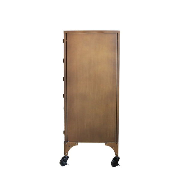 Industrial Locker Cabinet in Dark Antique Brass Finish