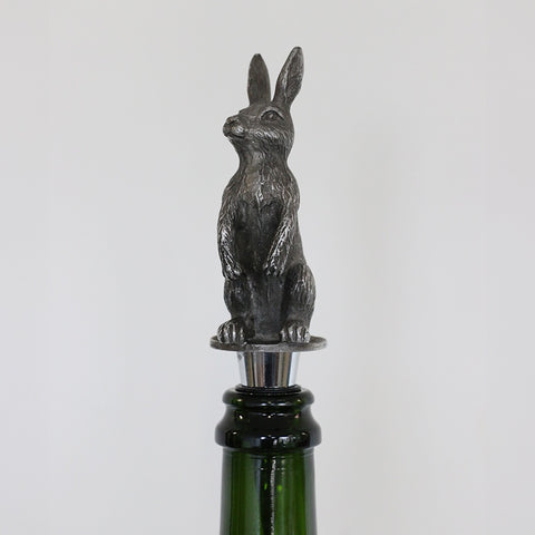 Rabbit Bottle Stopper in Pewter Finish