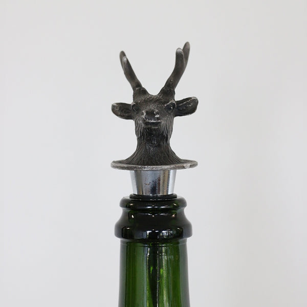 Deer Bottle Stopper in Pewter Finish