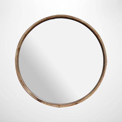 Medium Round Wooden Wall Mirror