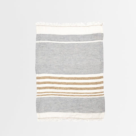 Libeco The Belgian Towel in Ash Stripe 55 x 65 Guest Towel