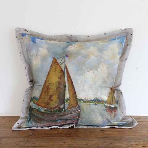 Two Sails Heavy Canvas Cushion Cover 58 x 58cm