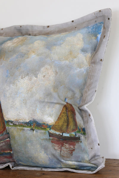 Two Sails Heavy Canvas Cushion Cover 58 x 58cm