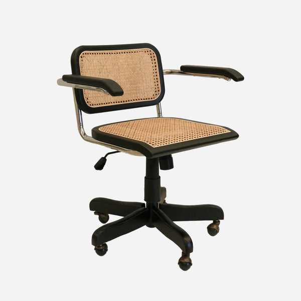 Ludlow Office Chair with Natural Cane and Black Wooden Frame