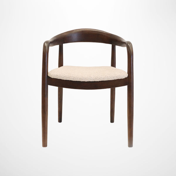 Viva Chair in Dark Elm & Natural Boucle