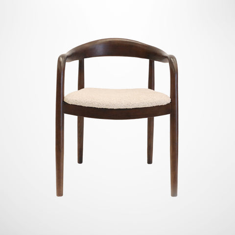 Viva Chair in Dark Elm & Natural Boucle