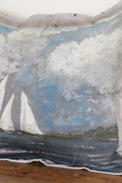 White Sail Heavy Canvas Cushion Cover 58 x 58cm