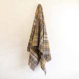 Wool Tartan Throw in Natural Buchanan