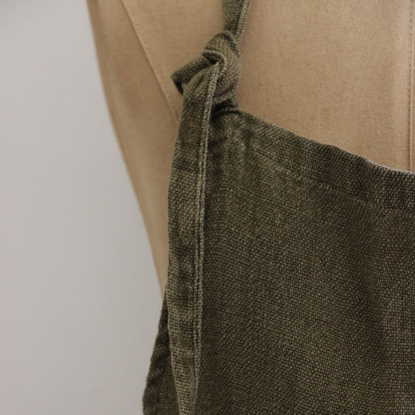 Olive Green Vintners Apron 100% Linen
