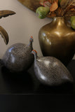 Ceramiques De Lussan Guinea Fowl in Grey Spotted Black Matte Finish- Medium