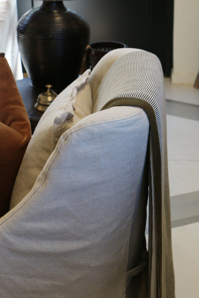 Dunedin Olive & Ivory Throw Boucle Weave