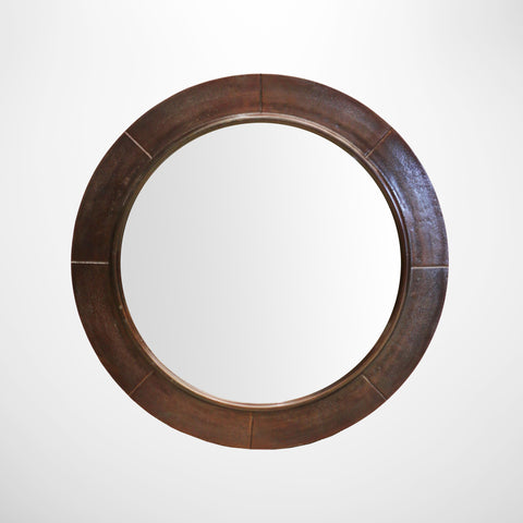 Brooklyn Round Segmented Mirror in Brass Finish