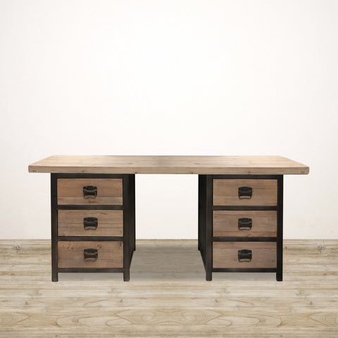 Devon Desk in Recycled Pine and Steel