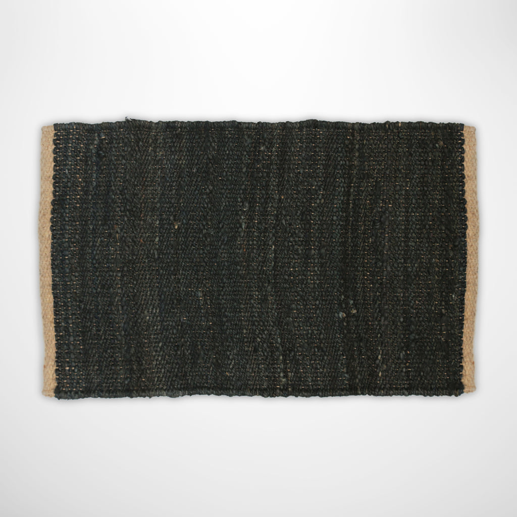 Black & Natural Jute Doormat Leopold Hall