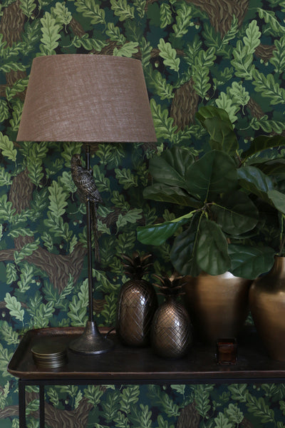 Raj Parrot Lamp in Old Dark Brass