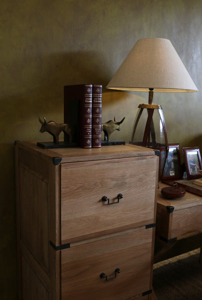 Campaign Three Drawer Oak Filing Cabinet