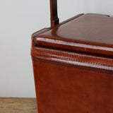 Leather Picnic Case with Handle in Dark Walnut