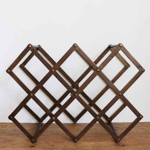 Iron Wine Rack in Vintaged Brass