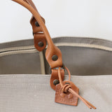 French Leather Zanzibar Tote Bag in Taupe