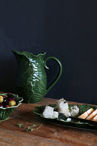 Green Vine Leaf Round Dish Small