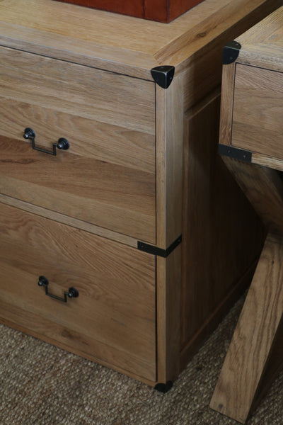 Campaign Two Drawer Oak Filing Cabinet