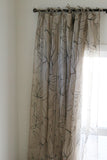 Leaf Sketch on Natural Linen Curtain