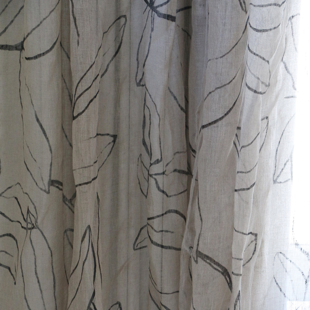 Leaf Sketch On Natural Linen Curtain Leopold Hall