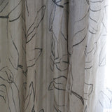 Leaf Sketch on Natural Linen Curtain